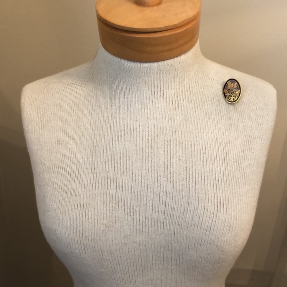 Vintage Cloisonné Enamel Blueberry Pin Oval Shape - Picture 7 of 11